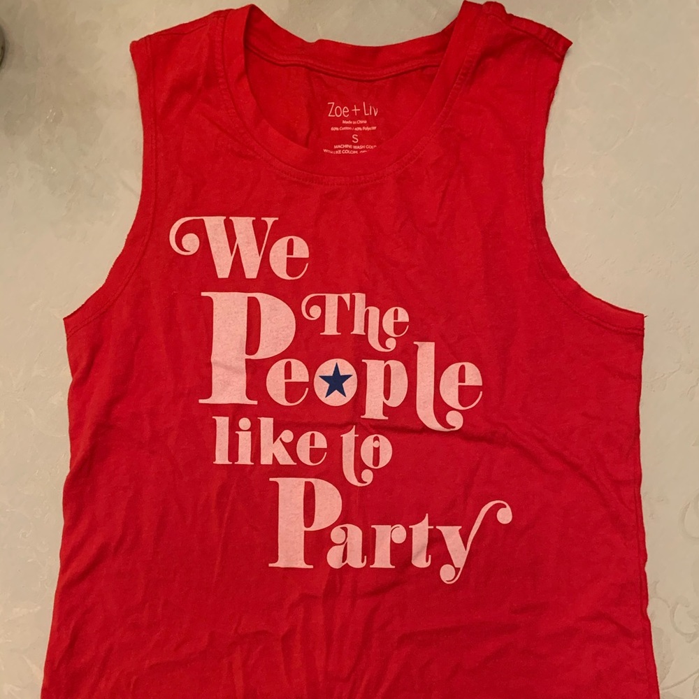 “We The People Like To Party” Red Tank Top